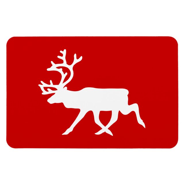 Magnet Flexible Rennes blanches / Silhouette caribou (Horizontal)