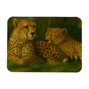 Magnet Flexible Repose de Cheetah Duo dans le cadre de la forêt