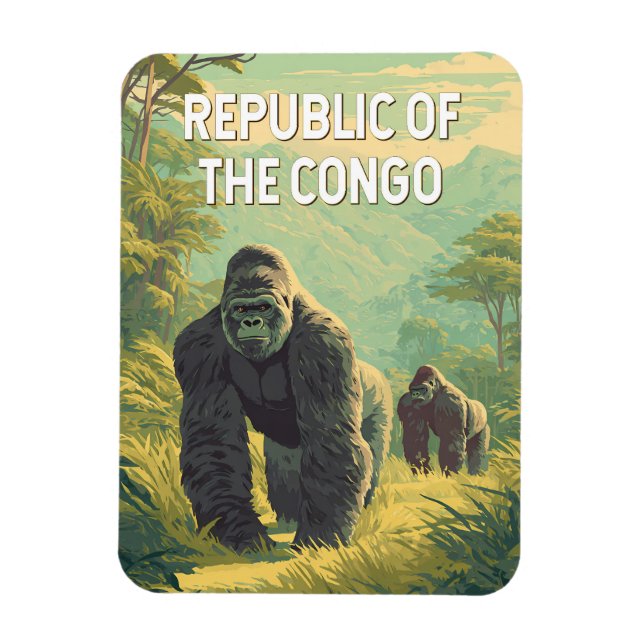 Magnet Flexible République du Congo Illustration Voyage Art (Vertical)