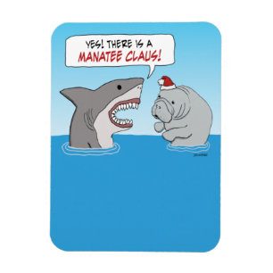 Magnet Flexible Requin mignon et drôle et Manatee Claus