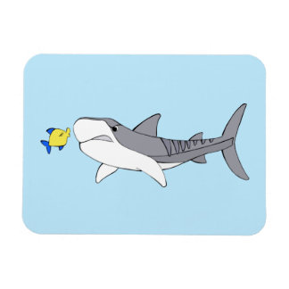Magnet Flexible requin tigre grincheux et poisson jaune mignon