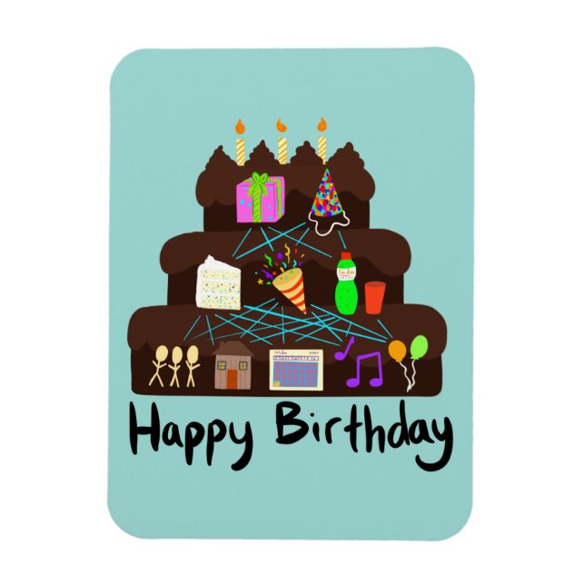 Magnet Flexible Réseau de neurones d'anniversaire geek (Vertical)