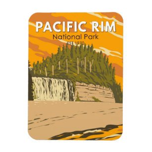 Magnet Flexible Réserve de parc national Pacific Rim Travel Vintag