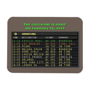 Magnet Flexible Réservez la Date pour Notre Vol (personnalisable)