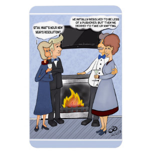 Magnet Flexible Résolution du Nouvel An Drôle Aimant Dessin Cartoo