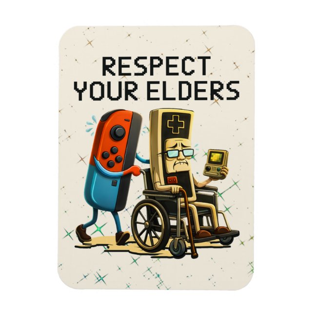 Magnet Flexible Respect Your Elders Gaming Control Retro Funny (Vertical)