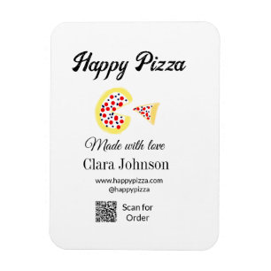 Magnet Flexible Restaurant de pizzas café pizzeria scannez le code