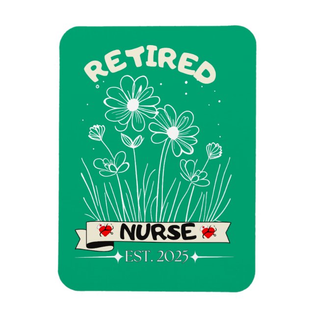 Magnet Flexible Retired Nurse RN EST. 2025 Nursing Retirement  (Vertical)
