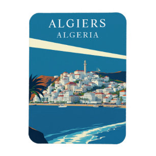 Magnet Flexible Retro Alger Algérie Voyage Souvenir