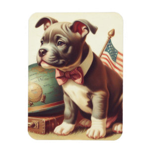 Magnet Flexible Retro American Pit Bull Terrier Peinture
