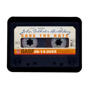 Magnet Flexible Retro Audiotape 60e anniversaire Enregistrer la da