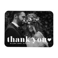 Retro Bold Typographie Photo Mariage Merci
