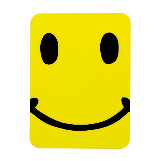 Magnet Flexible Retro Bright Big Yellow Smile Face (Vertical)