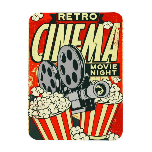 Magnet Flexible Retro *CINEMA* [Nuit du film] Aimant flexible (Vertical)