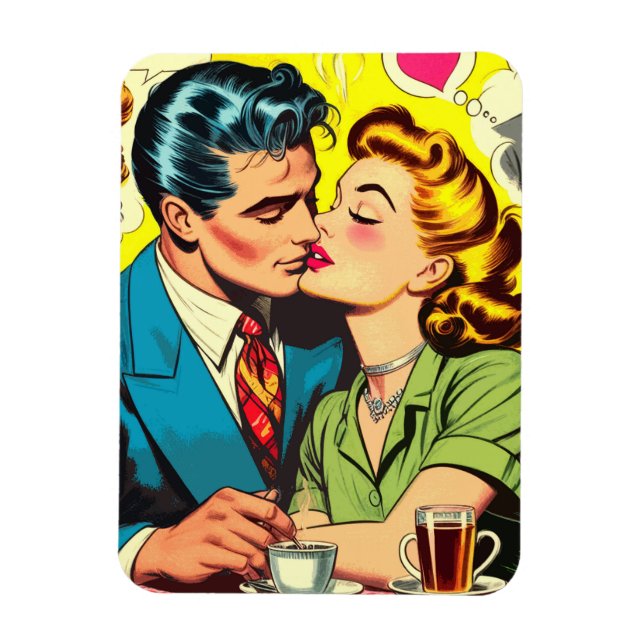 Magnet Flexible Retro Couple Love Comics (Vertical)