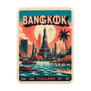 Magnet Flexible Rétro de la ville de Bangkok - Cadeaux de voyage e