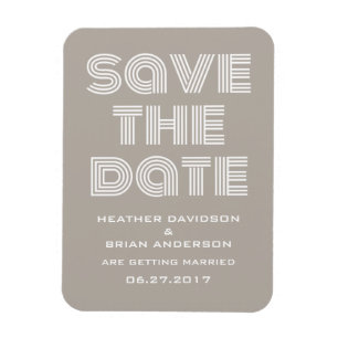 Magnet Flexible Rétro Enregistrer l'aimant de date, beige