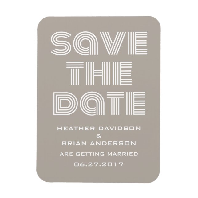 Magnet Flexible Rétro Enregistrer l'aimant de date, beige (Vertical)