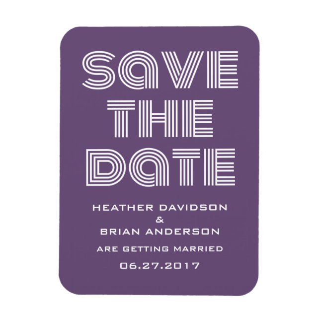 Magnet Flexible Rétro Enregistrer l'aimant de date, violet (Vertical)