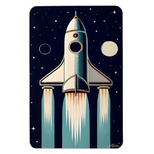 Magnet Flexible Retro Espace Années 50 Vaisseau Spatial