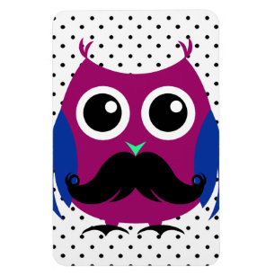Magnet Flexible Rétro hibou drôle avec la moustache de guidon