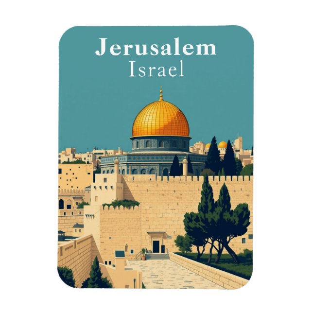 Magnet Flexible Retro Jérusalem Israël Voyage Souvenir (Vertical)