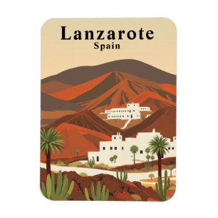 Magnet Flexible Rétro Lanzarote Espagne Voyage Souvenir