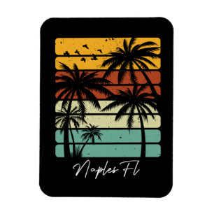 Magnet Flexible Retro Naples Florida Vintage 70's 80's Beach Style