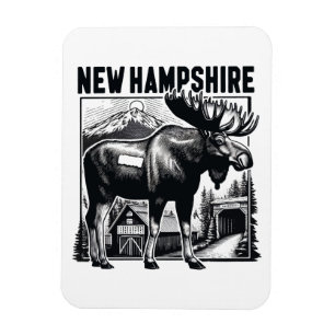 Magnet Flexible Retro New Hampshire