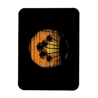 Magnet Flexible Retro Palm Tree Sunset Summer Beach Vintage Tropic