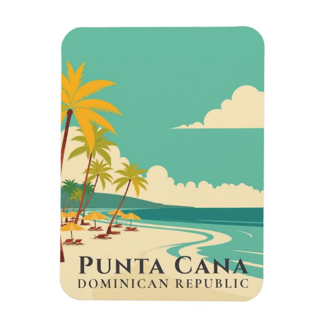 Magnet Flexible Retro Punta Cana Souvenir République Dominicaine (Vertical)