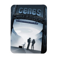 Retro Space Travel Poster-Nwarf Planet Ceres.