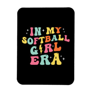 Magnet Flexible Retro Super Dans Mon Époque De Fille De Softball