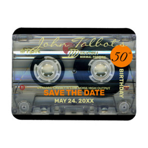 Magnet Flexible Rétro T2 Audiotape 50e anniversaire ENREGISTREZ L