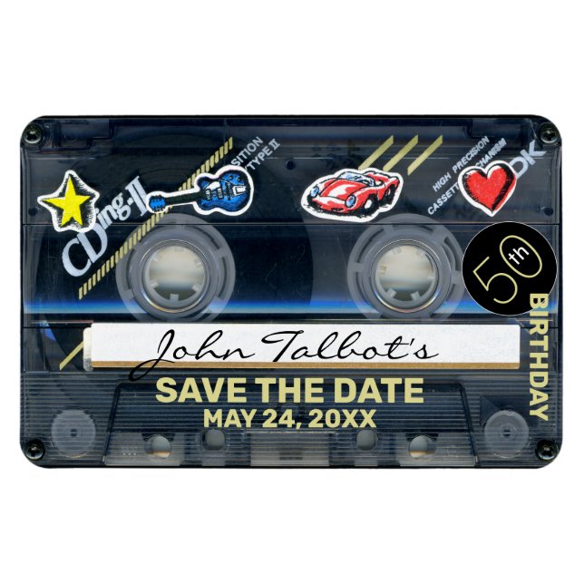 Magnet Flexible Retro T3 Audiotape 50e anniversaire Enregistrer la (Horizontal)