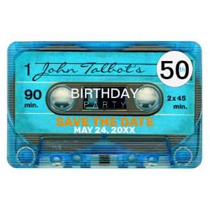 Magnet Flexible Rétro T4 Audiotape 50e anniversaire Enregistrer la