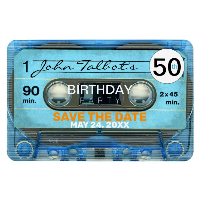 Magnet Flexible Rétro T4 Audiotape 50e anniversaire Enregistrer la (Horizontal)