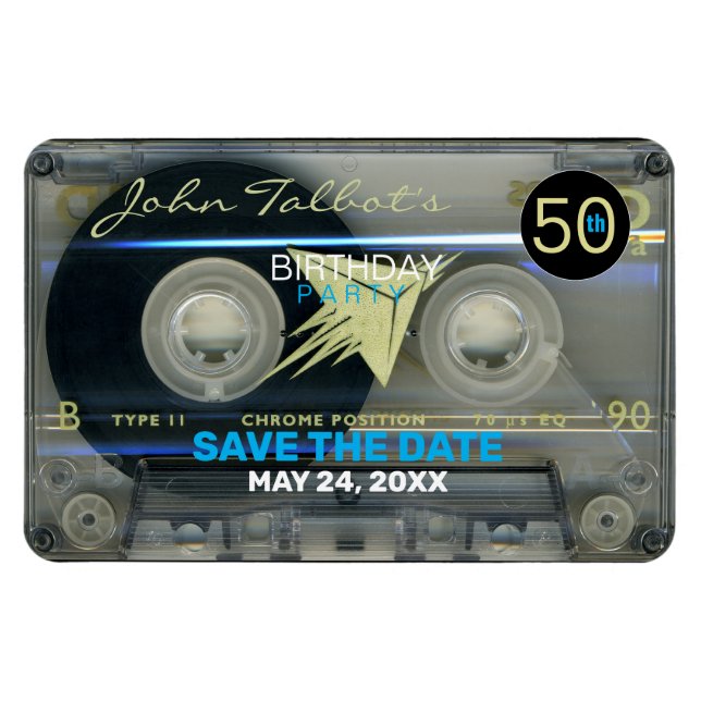 Magnet Flexible Rétro T5 Audiotape 50e anniversaire Enregistrer la (Horizontal)