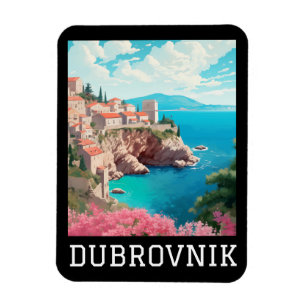 Magnet Flexible Retro Vintage Dubrovnik Croatie Côte de l'Adrica