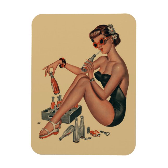 Magnet Flexible Retro Vintage pin fille (Vertical)