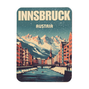 Magnet Flexible Retro Voyage Innsbruck Tyrol - Alpes autrichiennes