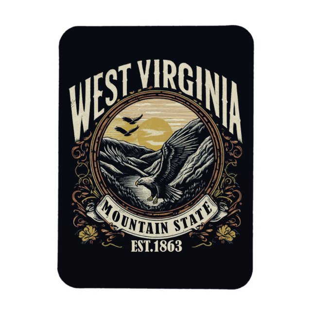 Magnet Flexible Retro West Virginia (Vertical)