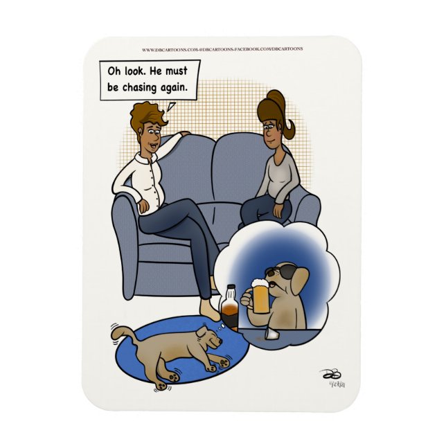 Magnet Flexible Rêve de chasse aux chiens (Vertical)