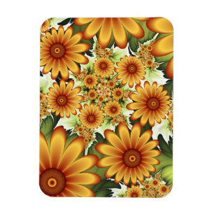 Magnet Flexible Rêve Floral, Art Fractal Moderne Abstrait Fleur