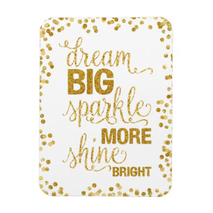 Magnet Flexible Rêve Grand Éclat Plus Éclatant Confetti Doré