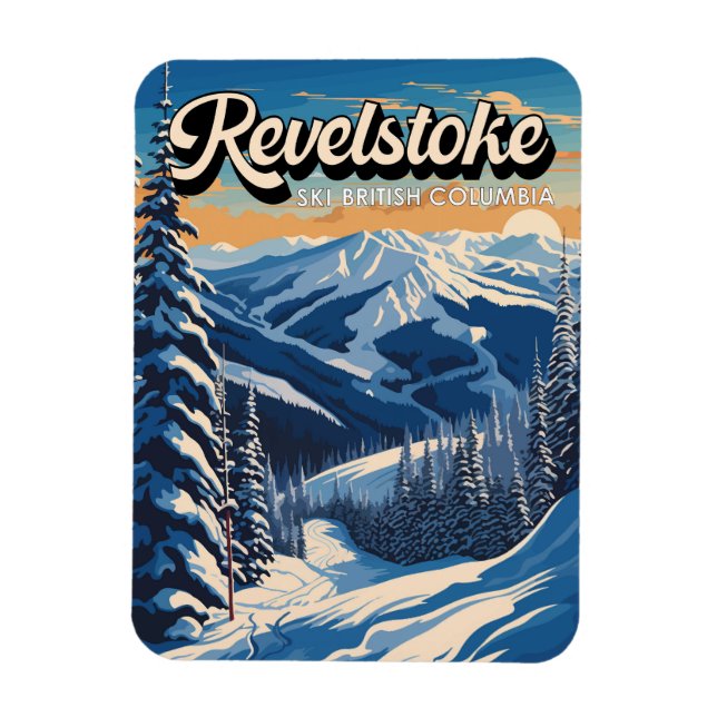 Magnet Flexible Revelstoke Canada Vintage hivernal (Vertical)