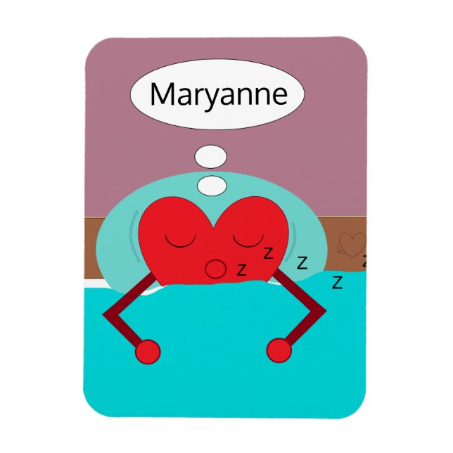 Magnet Flexible Rêves de coeur violet et vert (Vertical)