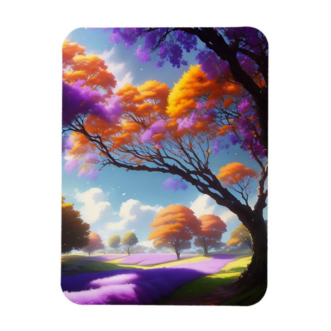 Magnet Flexible Rêves De Lavande Sous Jacaranda Skies, (Vertical)