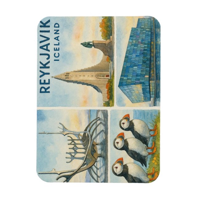 Magnet Flexible Reykjavik Islande multivue  (Vertical)
