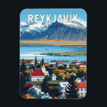 Magnet Flexible Reykjavík Islande Travel Art Vintage<br><div class="desc">Reykjavík design de déplacement vectoriel rétro. Reykjavík est la capitale la plus septentrionale d'un État souverain dans le monde. C'est l'une des villes les plus propres,  les plus vertes et les plus sûres du monde.</div>